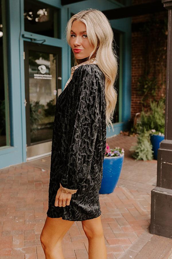 Impressions Chardonnay And Candlelight Velvet Mini Dress In Black