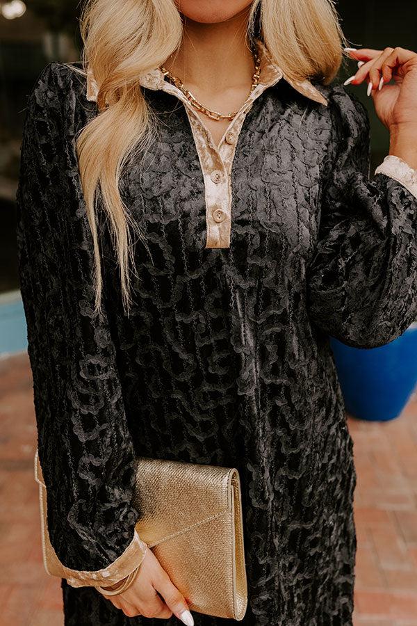 Impressions Chardonnay And Candlelight Velvet Mini Dress In Black