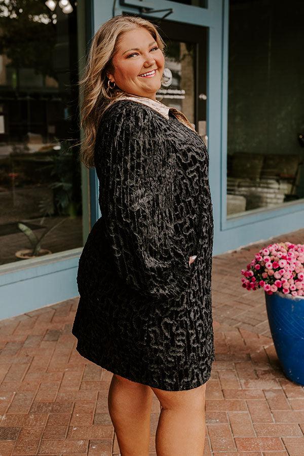 Impressions Chardonnay And Candlelight Velvet Mini Dress In Black Curves