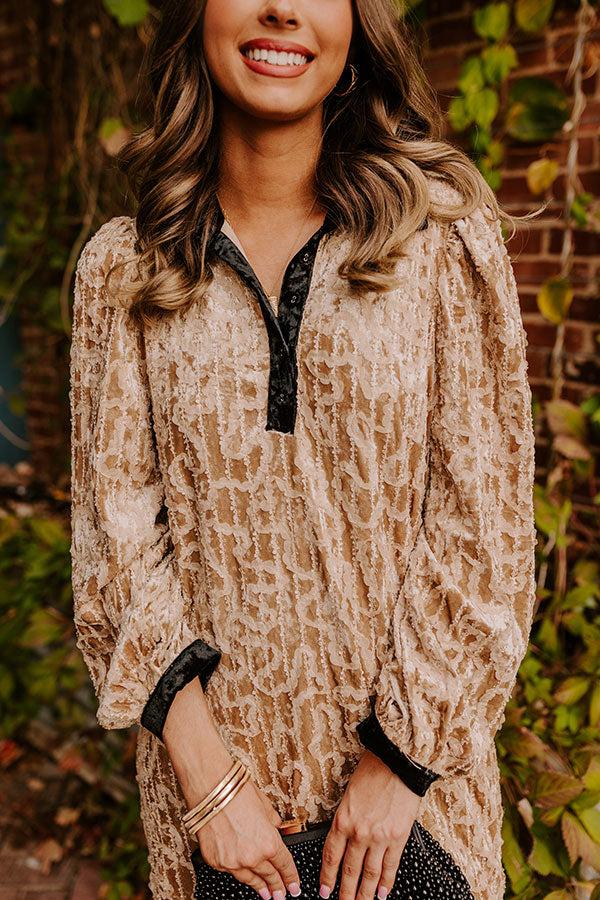 Impressions Chardonnay And Candlelight Velvet Mini Dress In Iced Latte