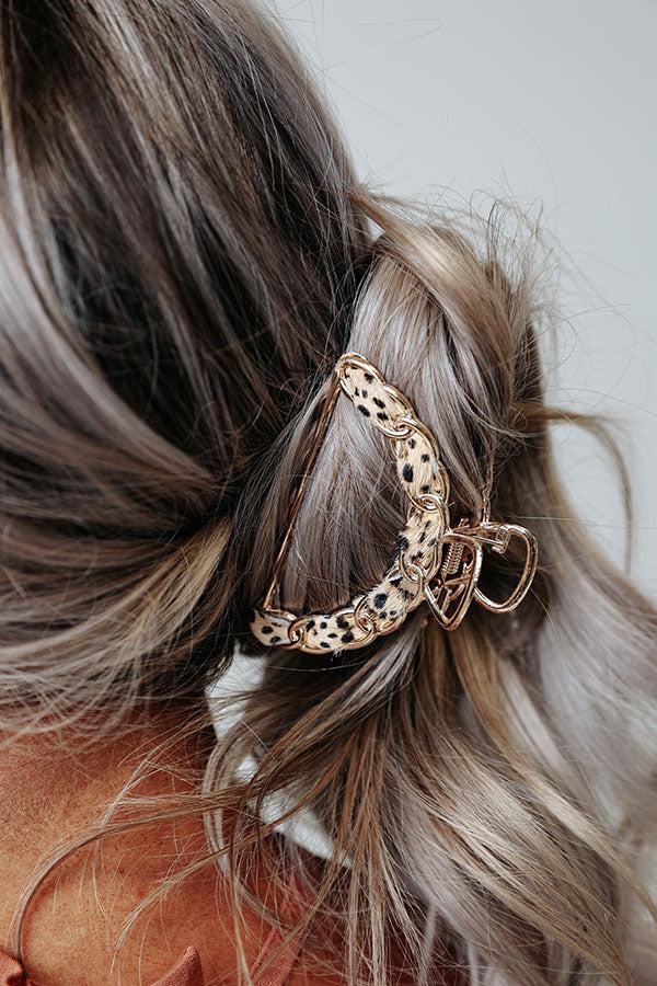 Impressions Chardonnay Babe Hair Claw In Tan Cheetah