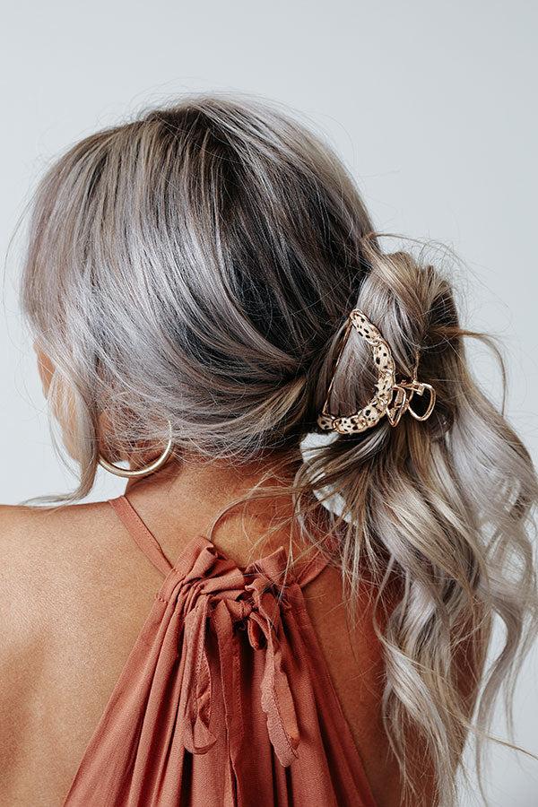 Impressions Chardonnay Babe Hair Claw In Tan Cheetah