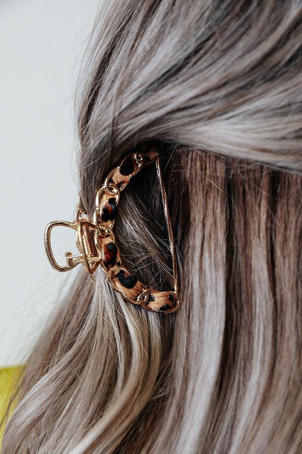 Impressions Chardonnay Babe Hair Claw In Tan Leopard