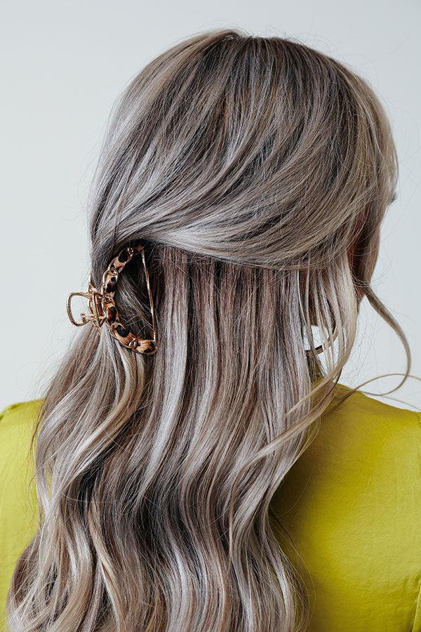 Impressions Chardonnay Babe Hair Claw In Tan Leopard