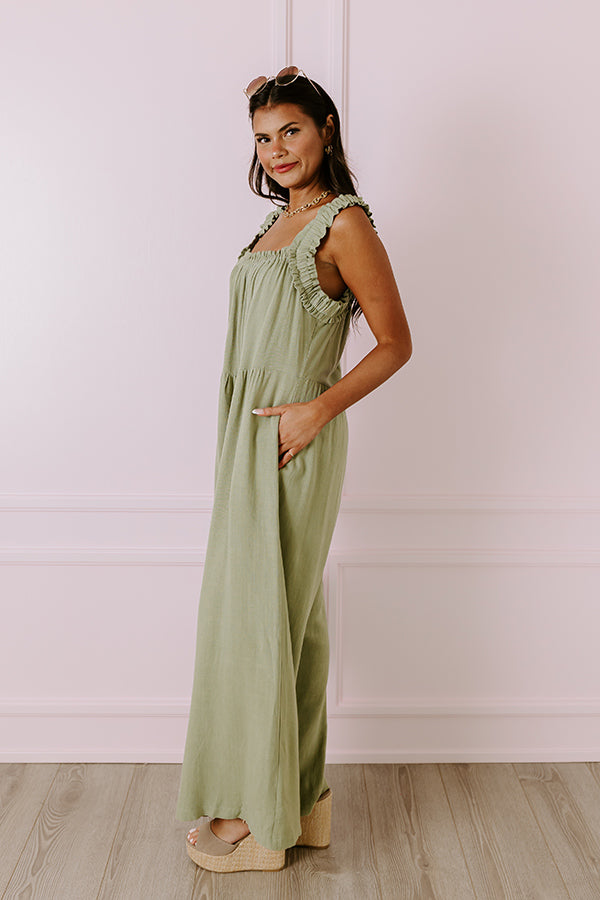 Impressions Charm And Charisma Linen-Blend Jumpsuit