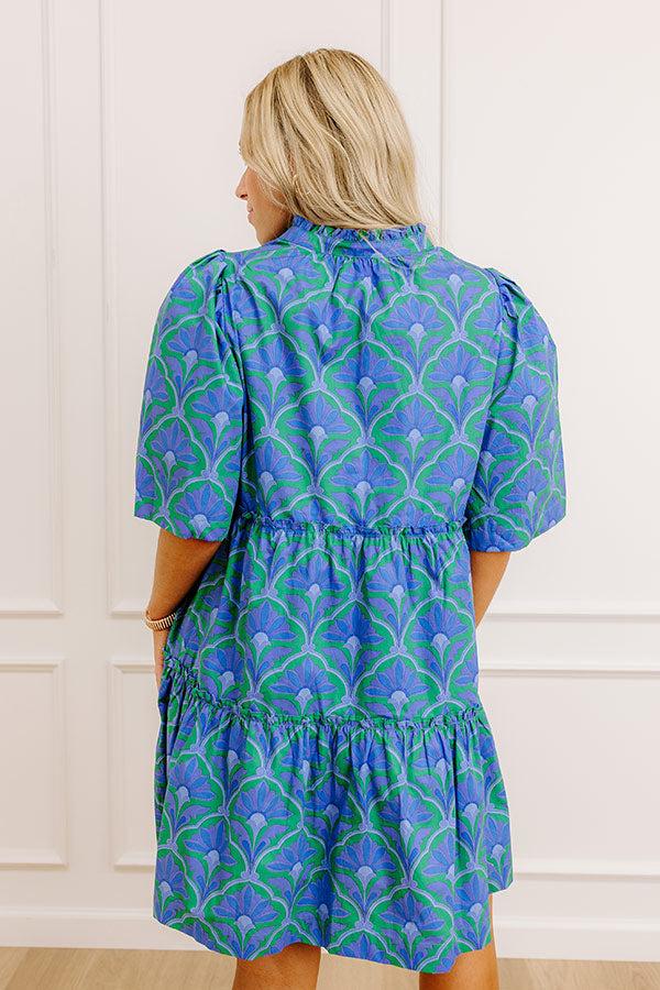 Impressions Charmed Feeling Floral Mini Dress In Periwinkle