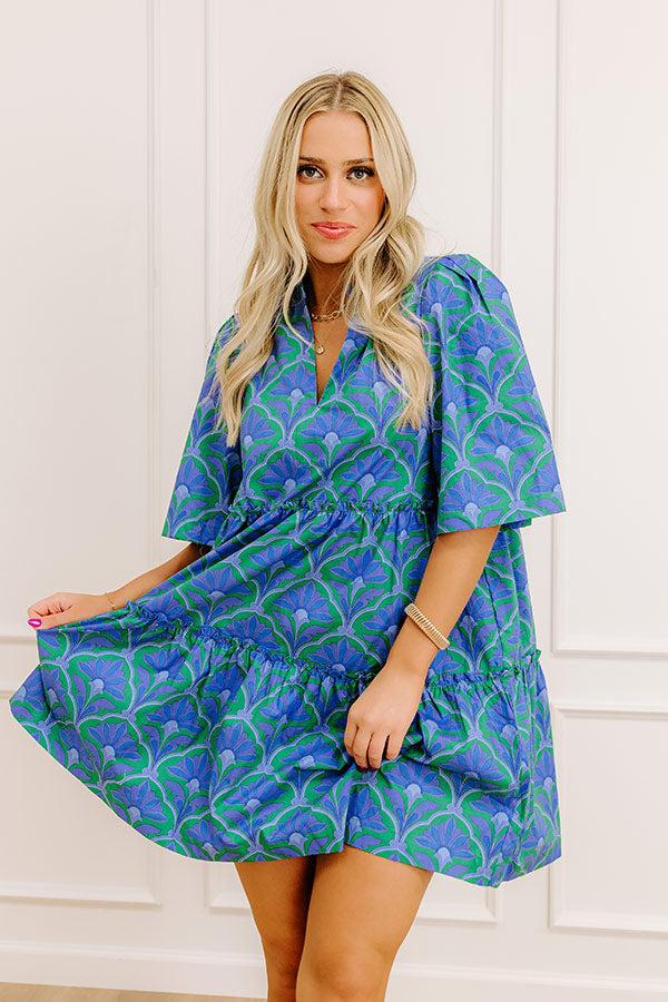 Impressions Charmed Feeling Floral Mini Dress in Periwinkle