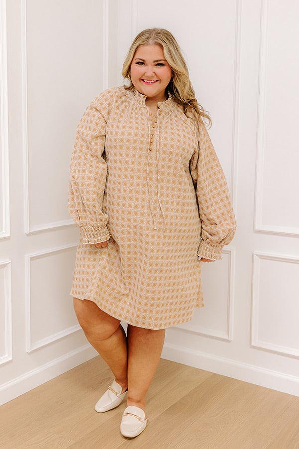 Impressions Chasing Sunsets Embroidered Mini Dress Curves