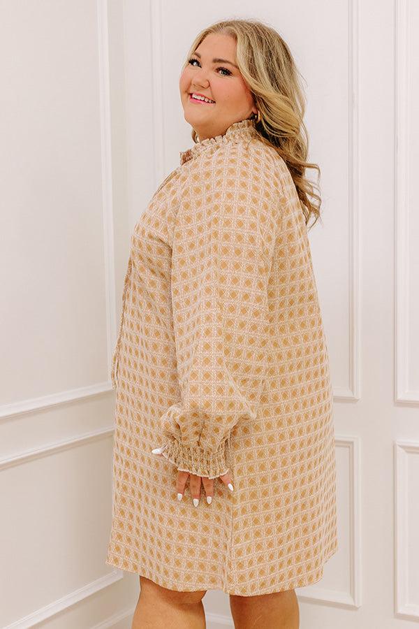 Impressions Chasing Sunsets Embroidered Mini Dress Curves