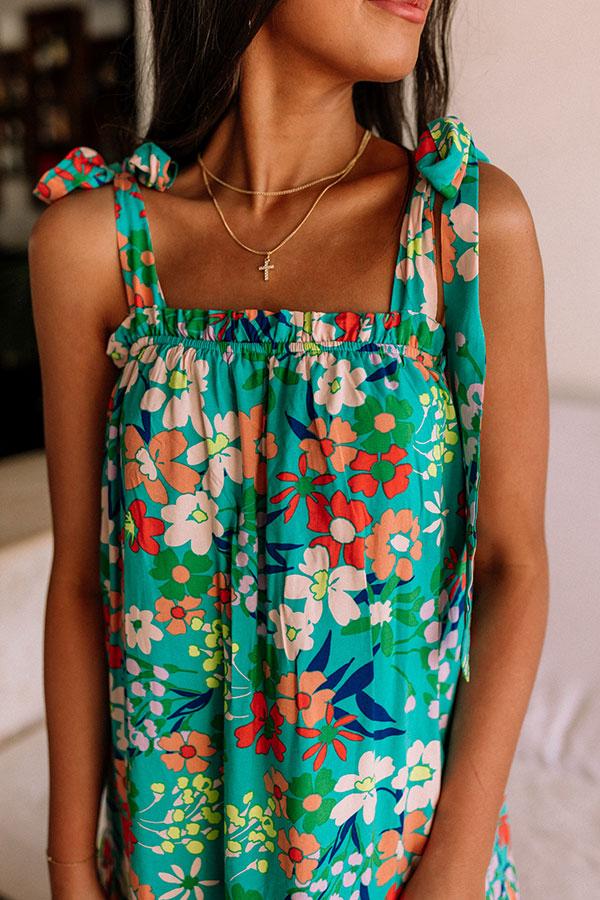 Impressions Chasing Sunshine Floral Maxi In Turquoise