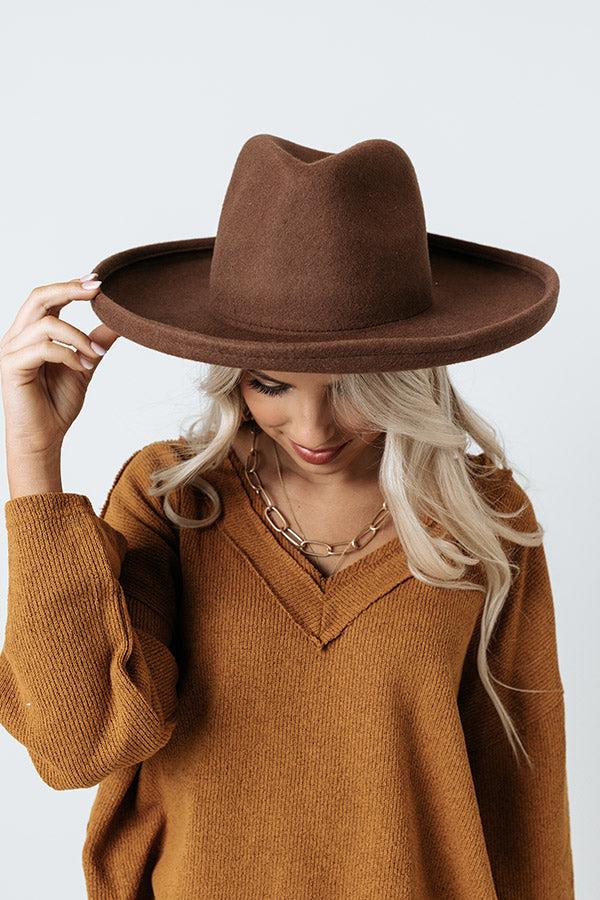 Impressions Chasing Wanderlust Wool Fedora In Mocha
