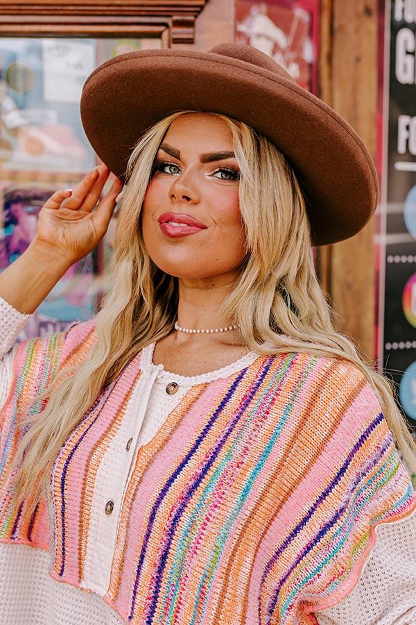 Impressions Chasing Wanderlust Wool Fedora In Mocha