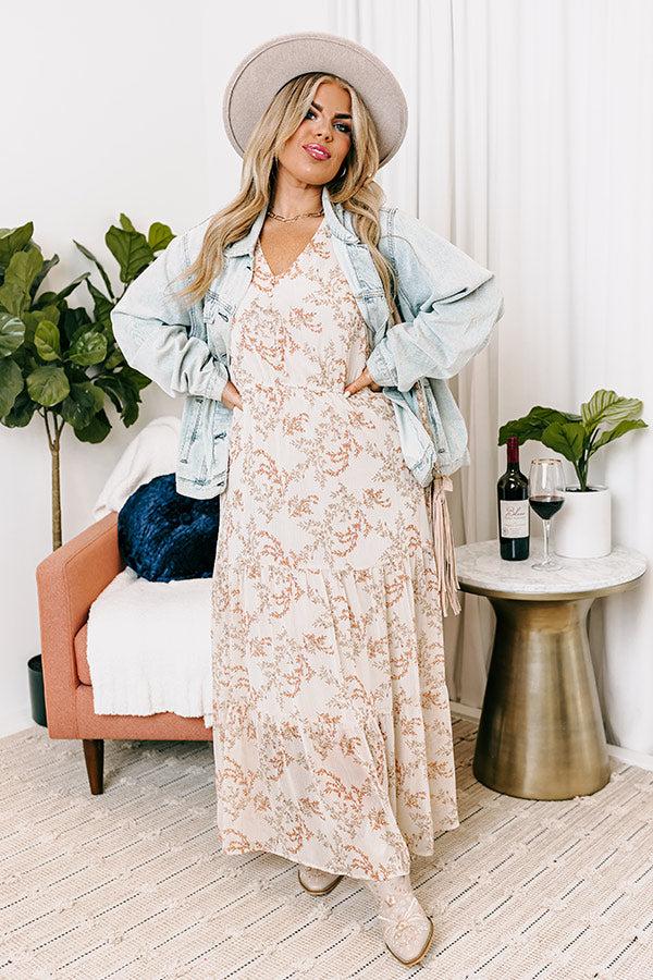 Impressions Check Her Stories Midi In Light Beige Curves