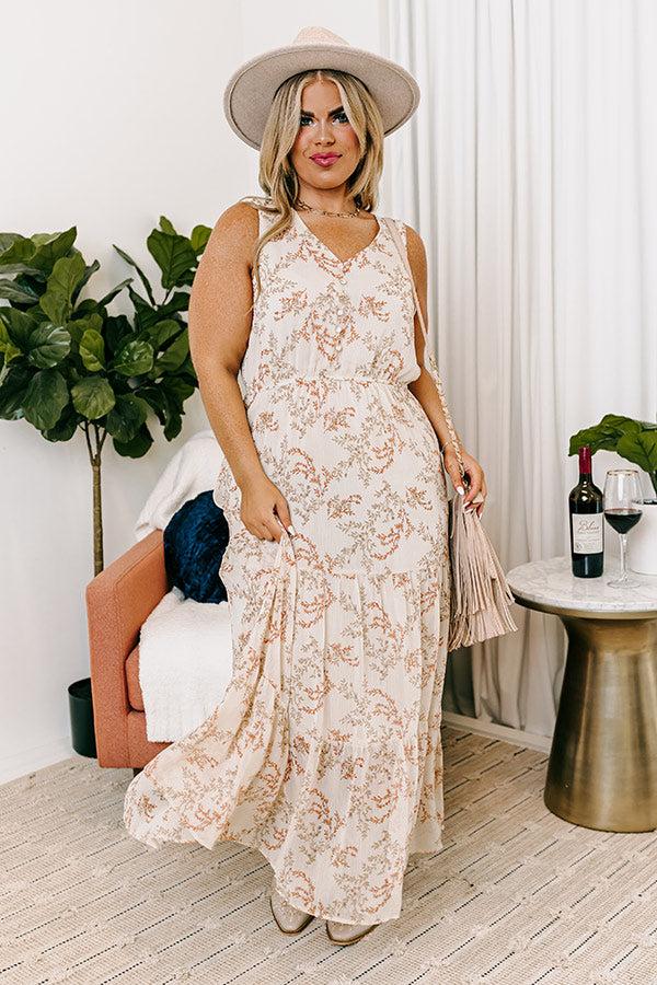 Impressions Check Her Stories Midi In Light Beige Curves