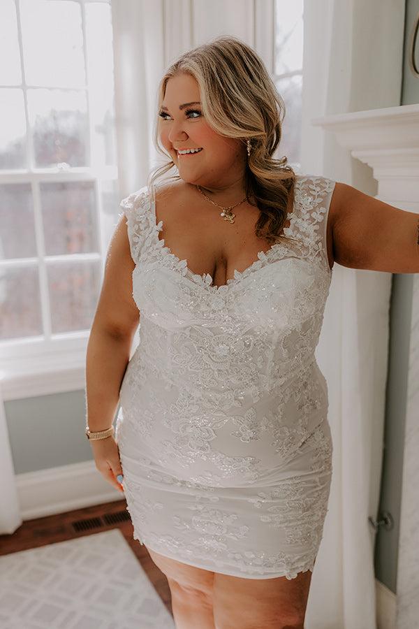 Impressions Cheerful Moment Embroidered Floral Mini Dress Curves