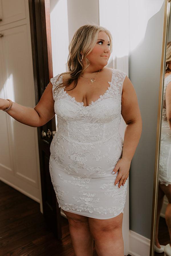 Impressions Cheerful Moment Embroidered Floral Mini Dress Curves