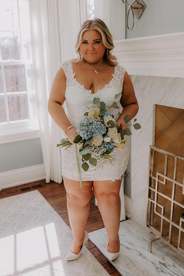 Impressions Cheerful Moment Embroidered Floral Mini Dress Curves