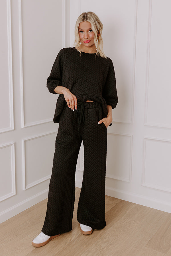 Impressions Chic A La Mode High Waist Knit Pants in Black