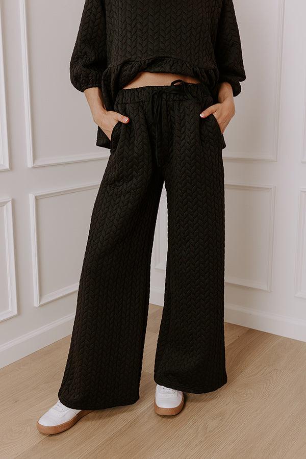 Impressions Chic A La Mode High Waist Knit Pants In Black