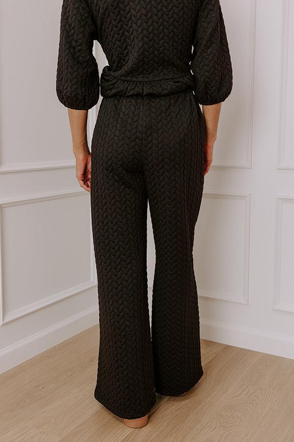 Impressions Chic A La Mode High Waist Knit Pants In Black