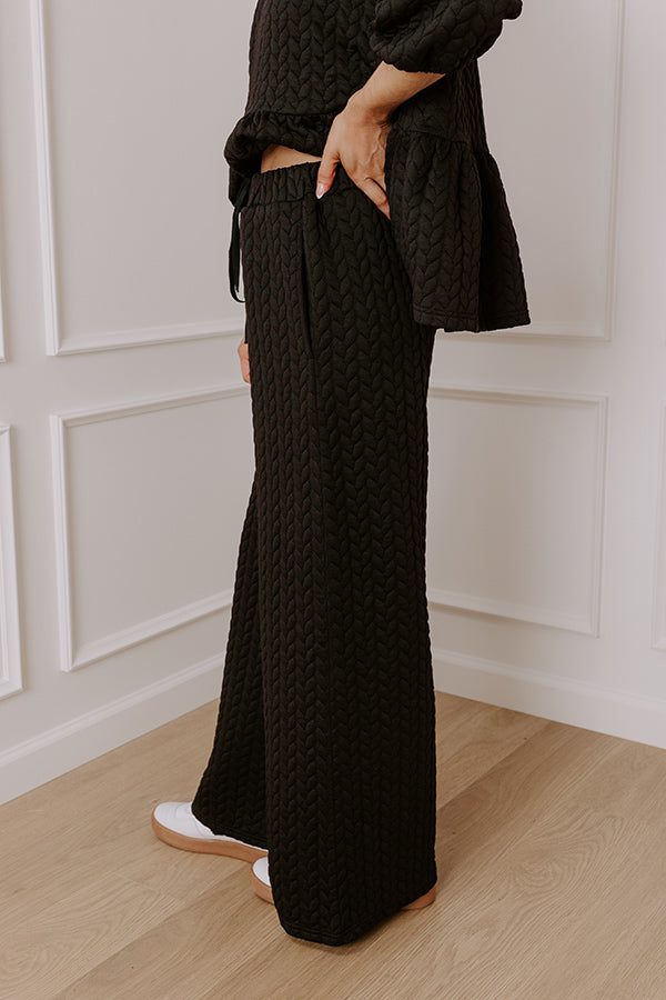 Impressions Chic A La Mode High Waist Knit Pants In Black