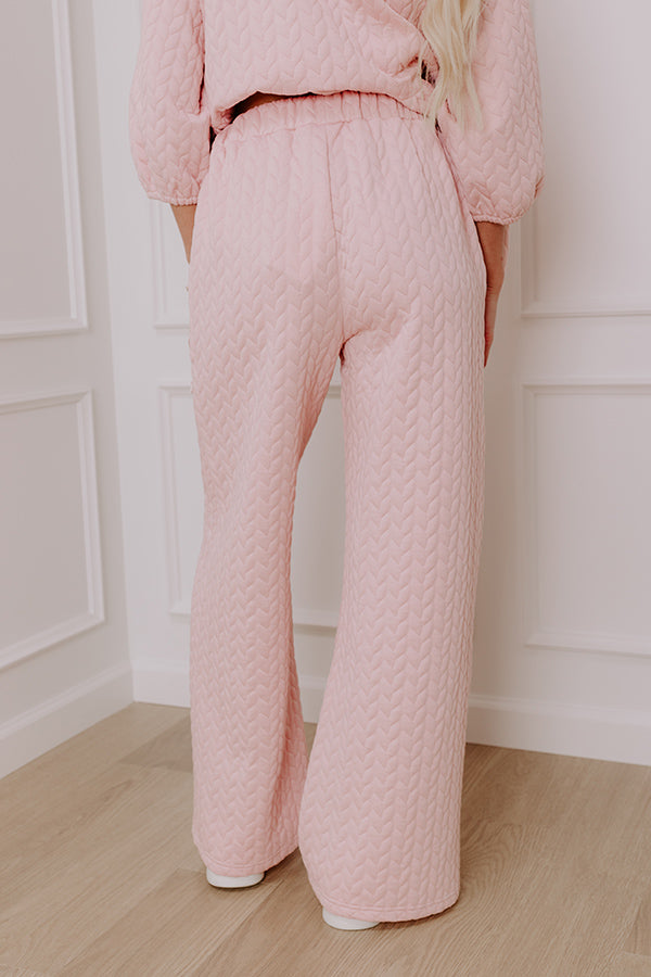 Impressions Chic A La Mode High Waist Knit Pants In Pink