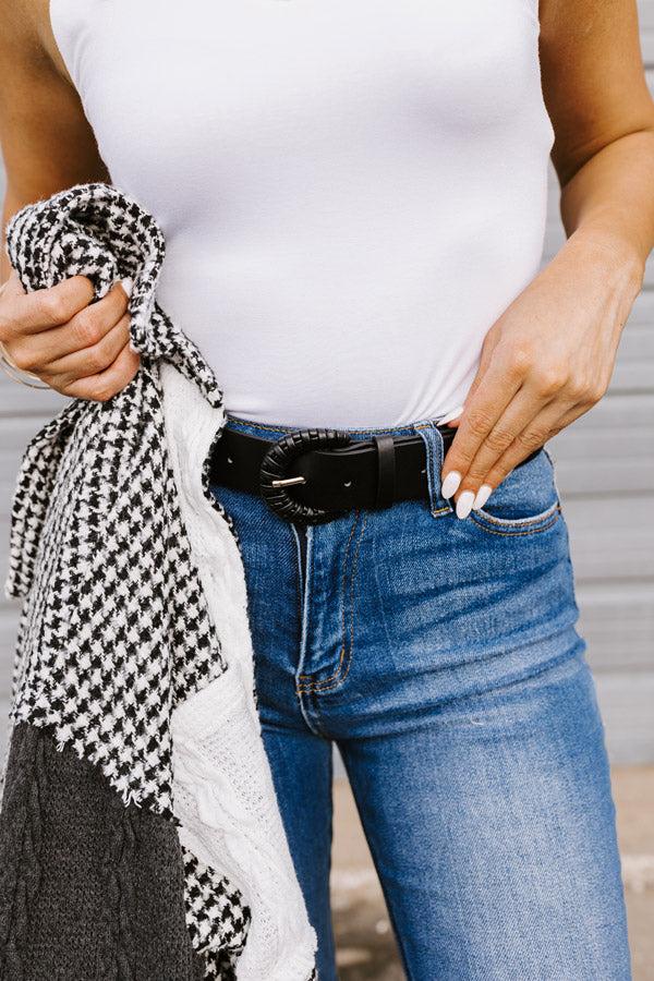 Impressions Chic And Sensible Faux Leather Belt In Black