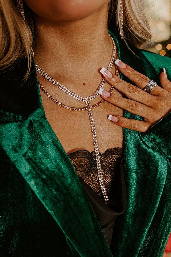 Impressions Chic And Sparkling Rhinestone Necklace In Gold