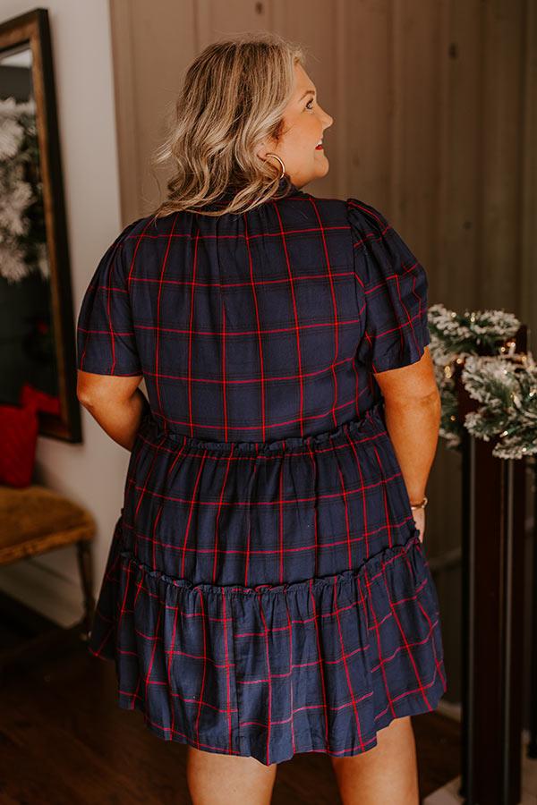 Impressions Chic Checkmate Babydoll Mini Dress Curves