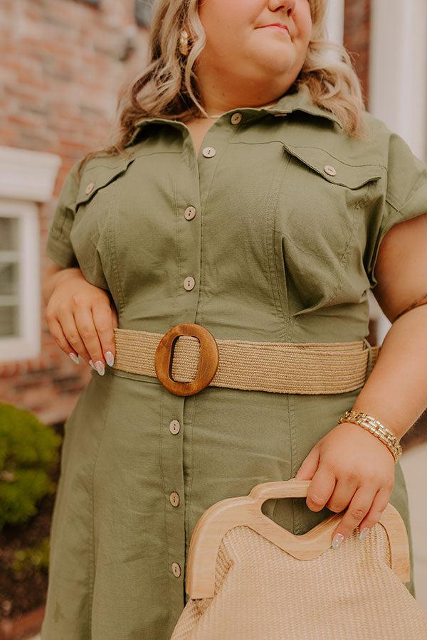 Impressions Chic Cityscape Button Down Midi Dress Curves