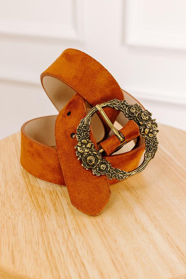 Impressions Chic Lifestyle Faux Suede Belt in Brown