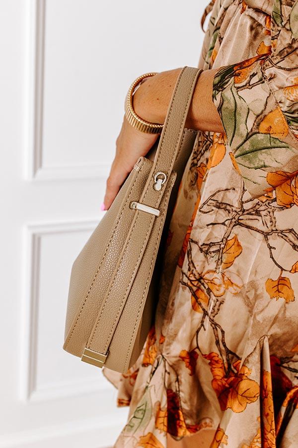 Impressions Chic Moment Faux Leather Purse In Mocha