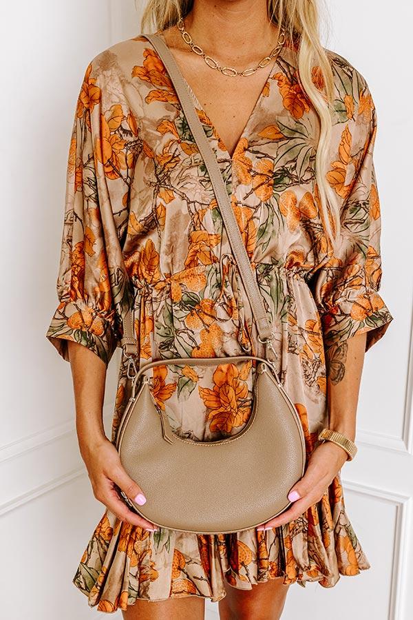 Impressions Chic Moment Faux Leather Purse In Mocha