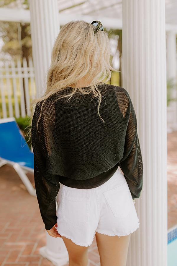 Impressions Chic Moment Linen-Blend Knit Shrug In Black