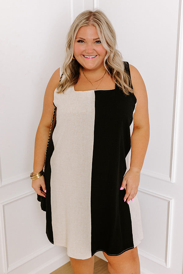 Impressions Chic Moment Linen-Blend Mini Dress Curves