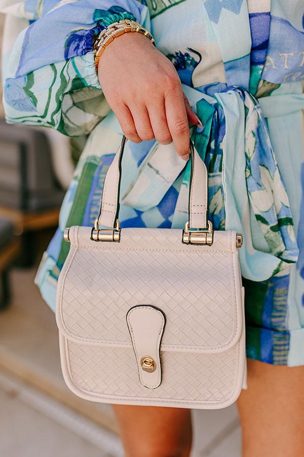 Impressions Chic Statement Faux Leather Woven Purse