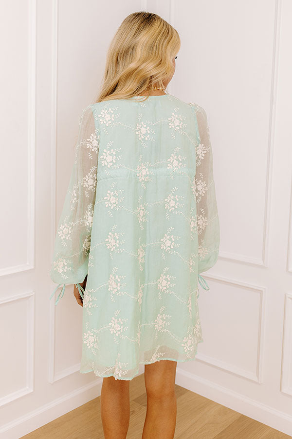 Impressions Chic Sweetheart Embroidered Mini Dress In Mint