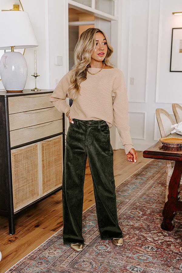 Impressions Cinnamon Chai Ribbed Sweater Top In Iced Latte