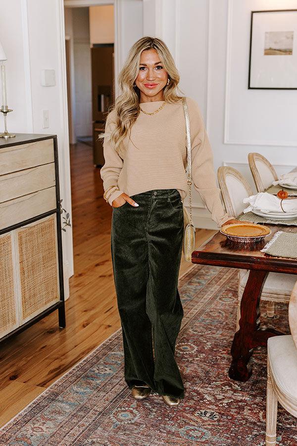 Impressions Cinnamon Chai Ribbed Sweater Top In Iced Latte