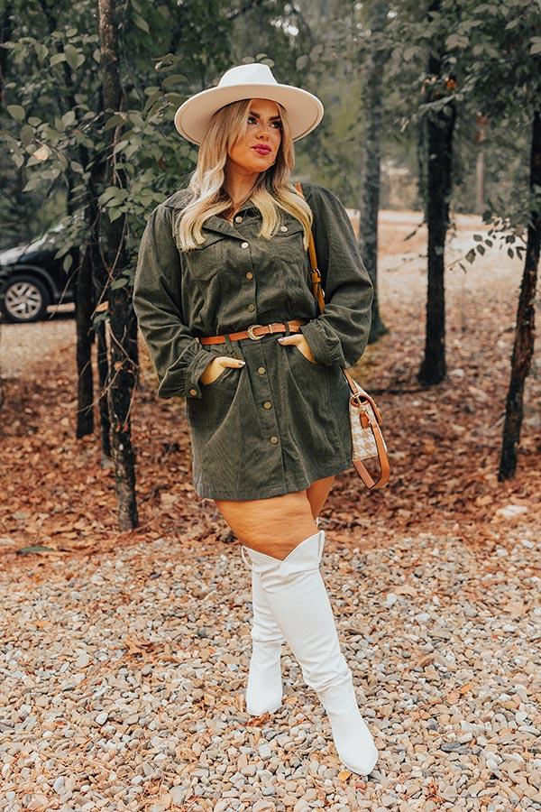 Impressions Cinnamon Lane Corduroy Mini Dress Curves