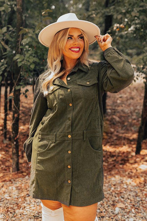 Impressions Cinnamon Lane Corduroy Mini Dress Curves