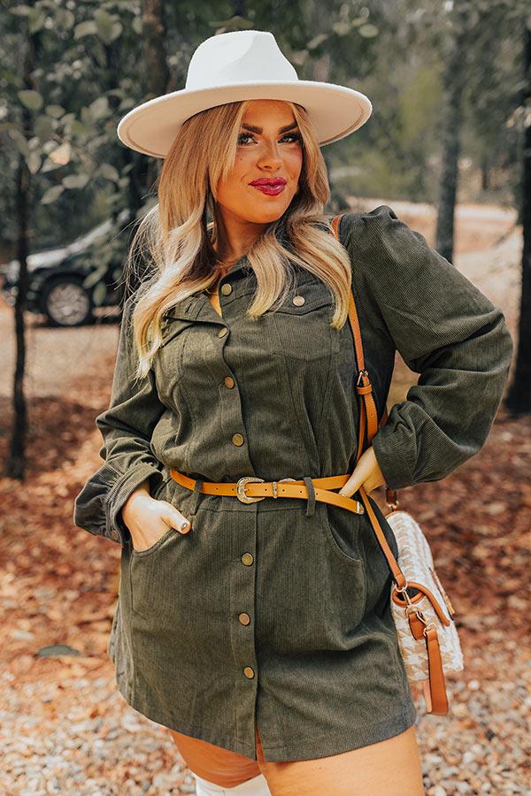 Impressions Cinnamon Lane Corduroy Mini Dress Curves