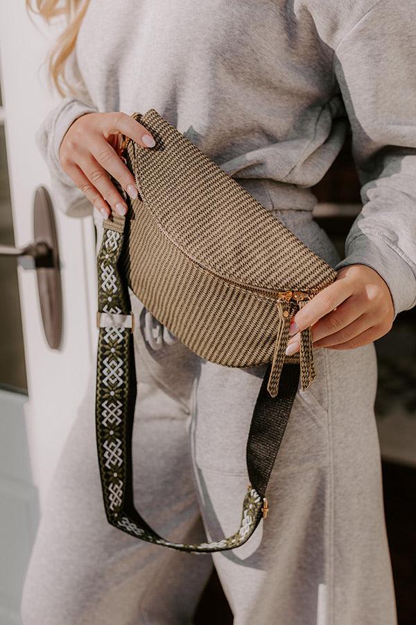 Impressions City Chic Faux Leather Fanny Pack In Sage