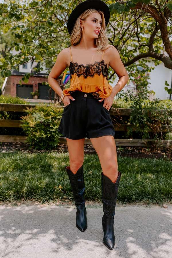 Impressions City So Chic High Waist Shorts In Black