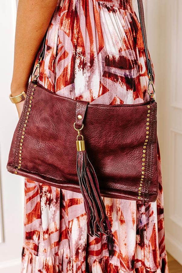 Impressions Cityscape Chic Faux Leather Crossbody In Wine