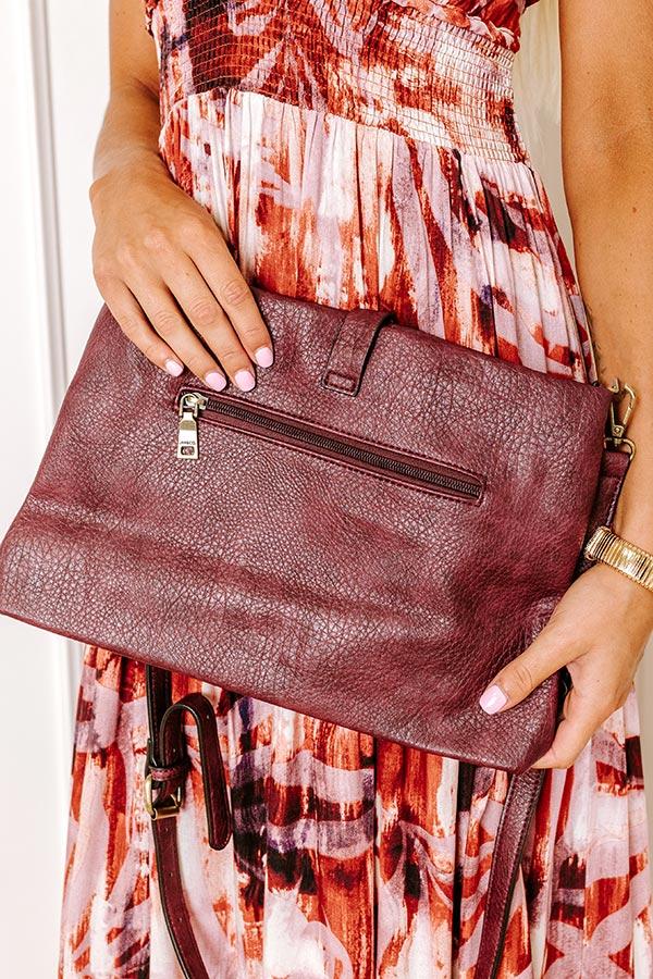 Impressions Cityscape Chic Faux Leather Crossbody In Wine