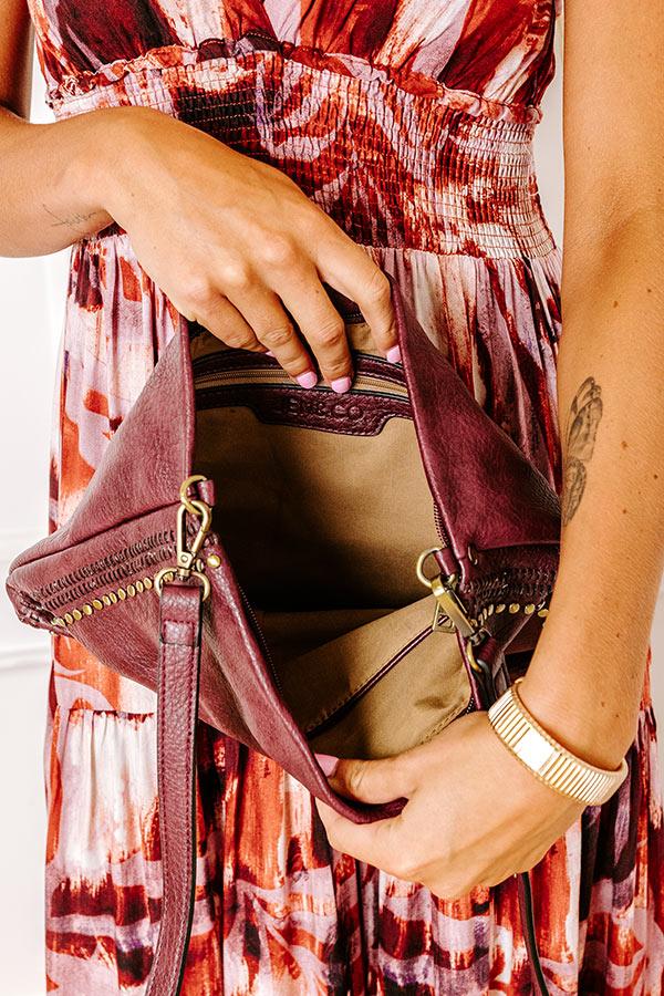 Impressions Cityscape Chic Faux Leather Crossbody In Wine