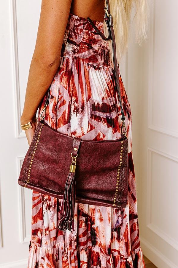 Impressions Cityscape Chic Faux Leather Crossbody In Wine