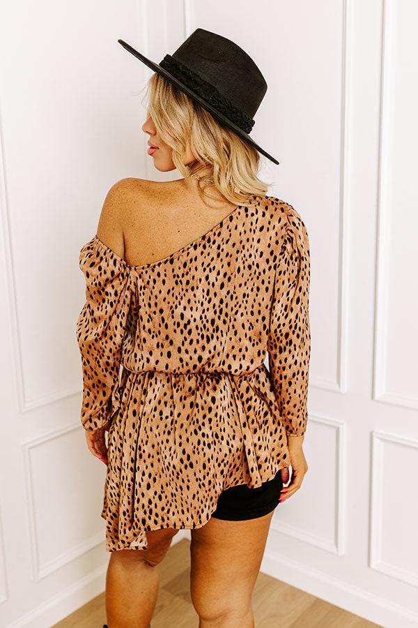 Impressions Classy And Confident Cheetah Print Top In Brown Curves