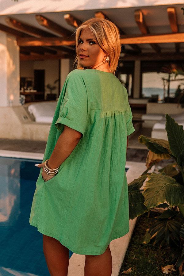 Impressions Clever Moment Shift Dress In Kelly Green Curves